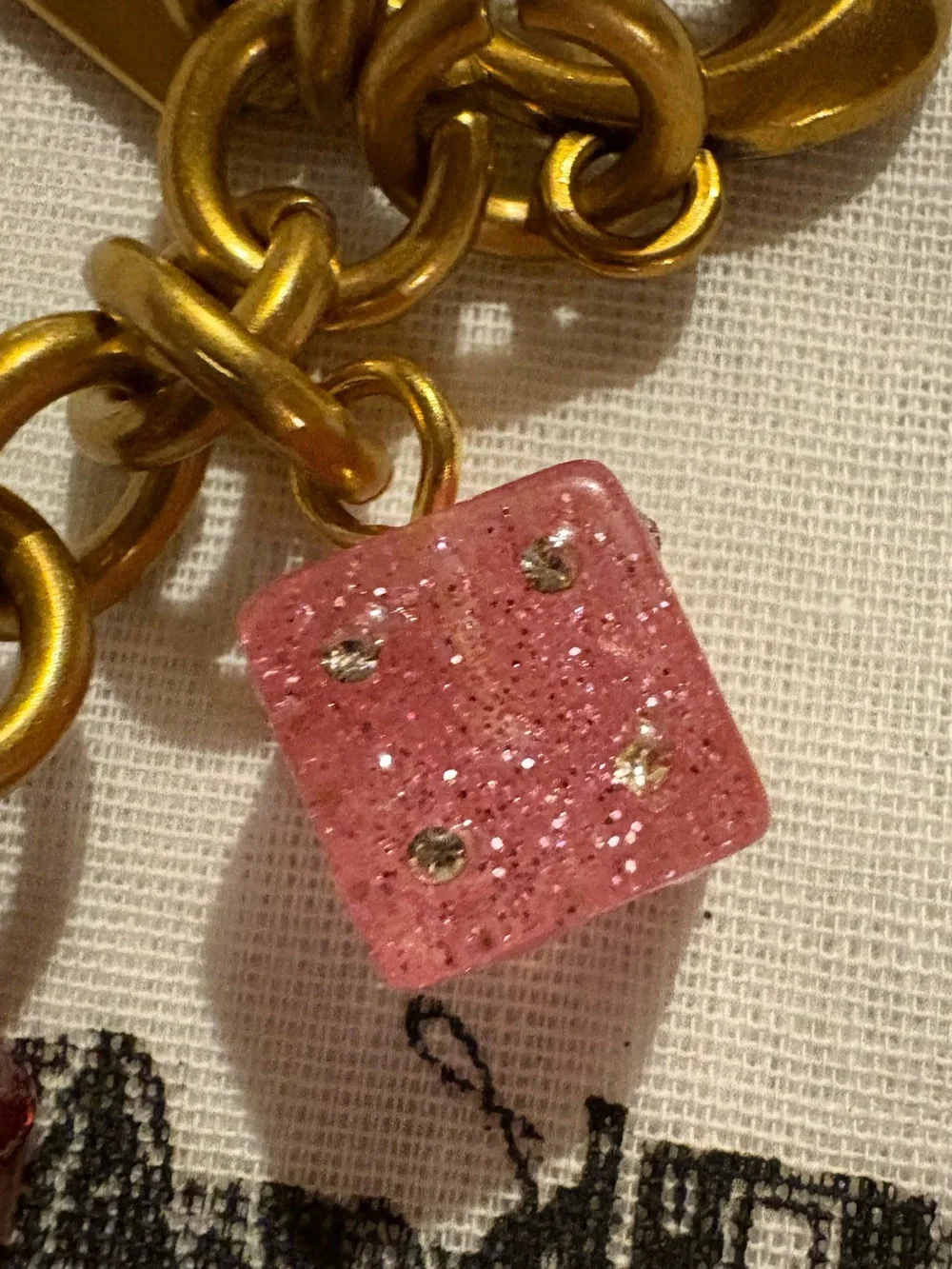 Coach Glitter Dice Bag Charm / Keychain – EUC – Includes Dust Bag